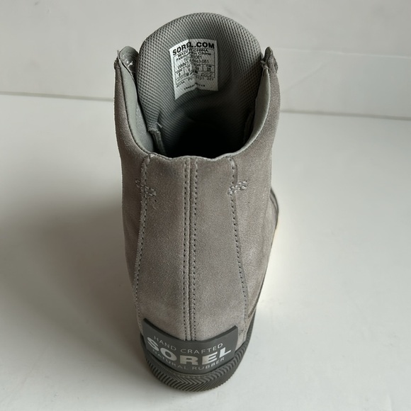 Sorel Out N About gray wedge sneaker lace up bootie waterproof suede leather up - Picture 16 of 16